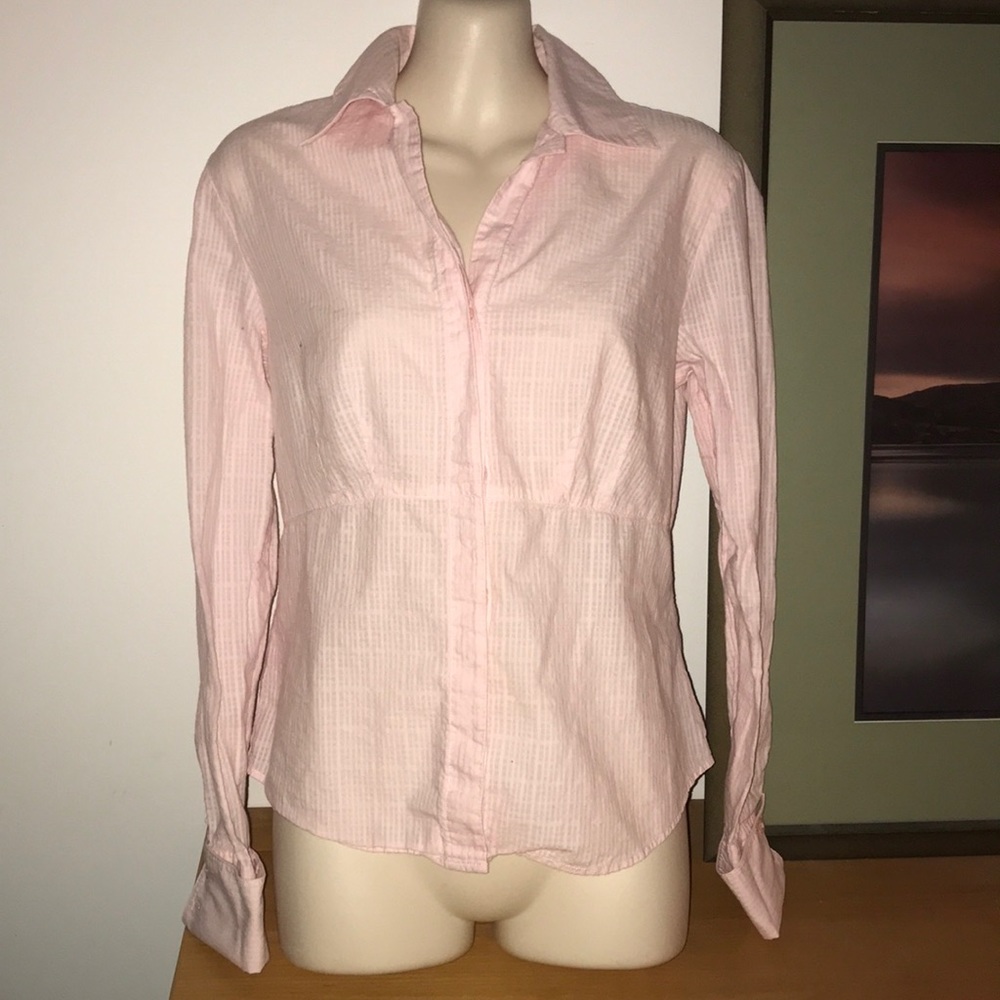 WilliSmith Pink 100% Cotton Blouse buttoned down Sz M